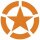 Allied Star Fahrzeug Aufkleber Orange US Army Stern US Car USMC WWII WK2