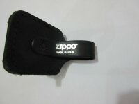 Original Zippo Leder Tasche Schlaufe Schwarz Daumen &Ouml;ffnung Thumb notch Pouch