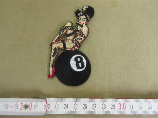 Patch Pin-up 8 Ball Roller Hot Rod Nose Art Rockabilly V8 US Car  Ratty Oldtimer