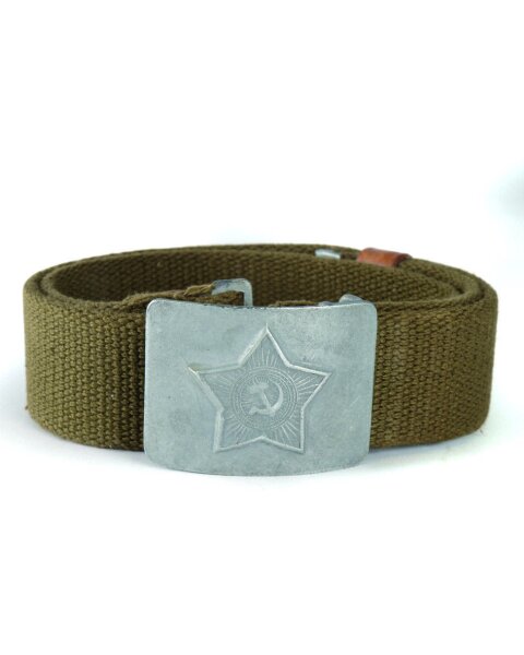 Russ. Dienst Koppel Oliv mit Schloß Webbing 45mm Belt Lederkoppel WH WK2