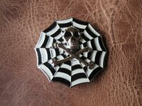 Skull Spider Web Spinnennetz Buckle G&uuml;rtelschnalle f&uuml;r Lederg&uuml;rtel Wechselg&uuml;rtel