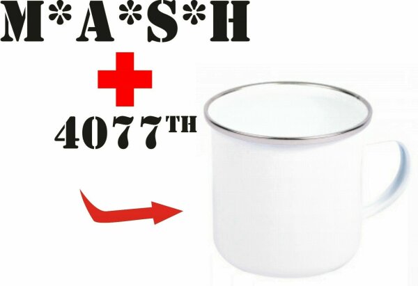 MASH 4077 M*A*S*H 4077th M.A.S.H. US Army Emaille Tasse Kaffeetasse Coffee Mug 3