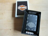 Original Zippo Harley Davidson HD Stud Logo Schwarz Matt...