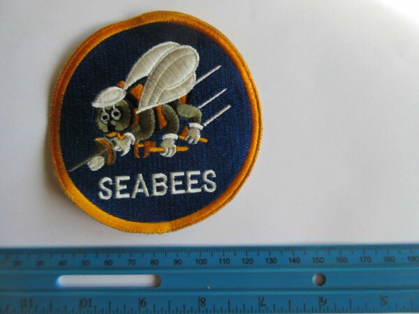 US Army Seabees Naval Construction Battalion Patch Aufn&auml;her WK2 WWII USMC Navy 4