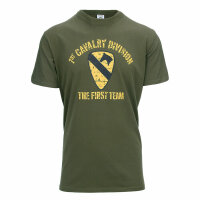 1st Cavalry Vietnam T-Shirt Oliv Black US Army WK2 WWII...