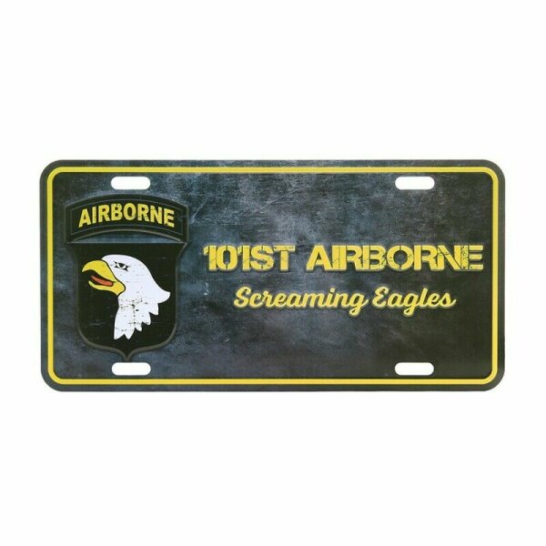 License Plate WK2 US Army 101st Airborne Paratrooper Screaming Eagle WWII USAF