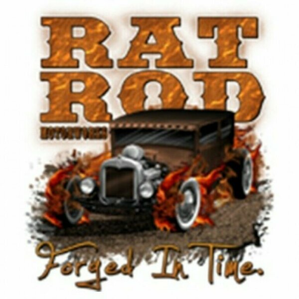 T-Shirt Rat Rod Forged in Time Rockabilly US Car V8 Hot Ratty Rod Rockabilly