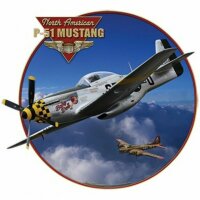 T-Shirt US Army P-51 Mustang Airforce Pilots Airplane Bomber Rockabilly Vintage