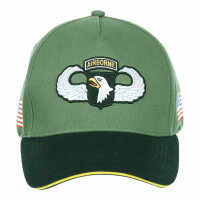 US Army Baseball Cap 101st Airborne Division Wings Screaming Eagle Patches Flag