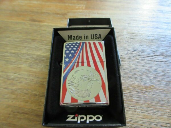 Zippo USA Flagge Adler Eagle Flag Rockabilly Nose Art US Army Stars &amp; Stripes