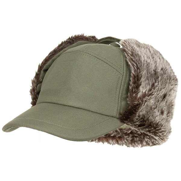 Winter Cap Trapper Baseball Cap Fellmütze Oliv