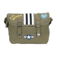 US Army Canvas Shoulder Bag Schultertasche WWII USAAF Airforce Kokarde C-47 Skytrain