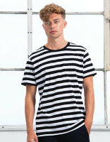 Prison Gef&auml;ngnis Style Stripy T-Shirt Mens Black...