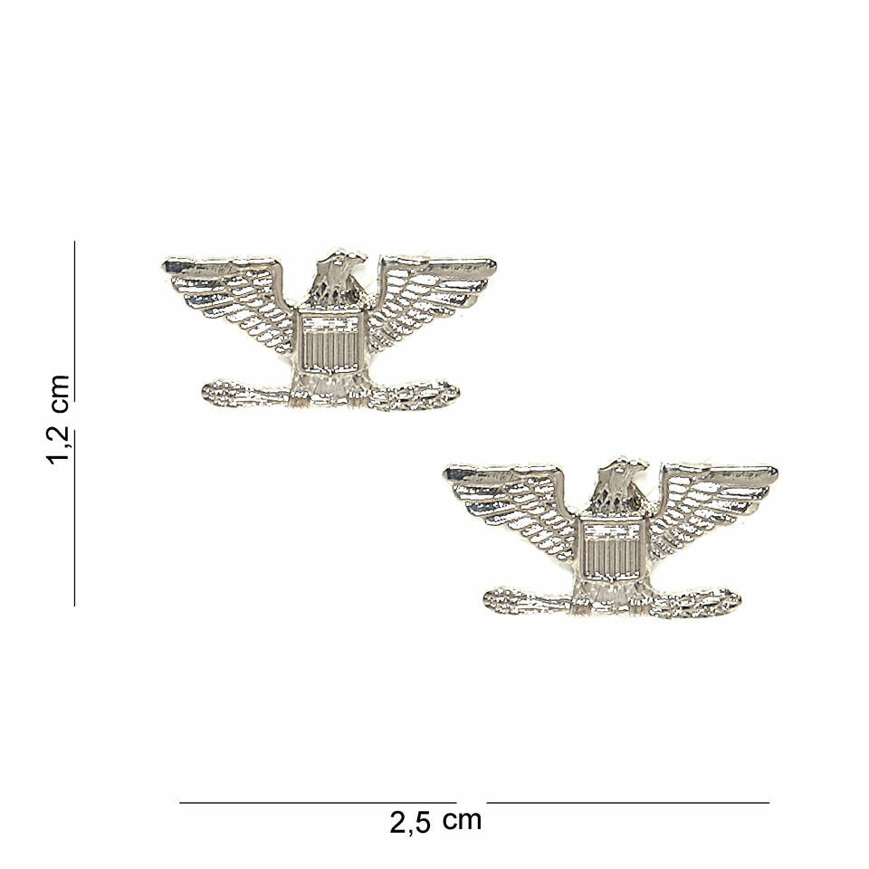 WW2 US Army Colonel Adler Abzeichen - Silber Pin Für Sammlung
