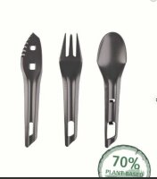 Wildo&reg; The OCYs&trade; Besteckset L&ouml;ffel Gabel Messer Outdoor Cutlery Set Camping Army