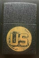 Zippo Black Crackle US Army US EM Insignia D-Day CBI USAF...