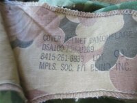 Original US Vietnam Helmet Cover Mitchell Leaf Camo M1 Stahlhelm Helmbezug 1960er