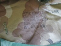 Original US Vietnam Helmet Cover Mitchell Leaf Camo M1 Stahlhelm Helmbezug 1960er