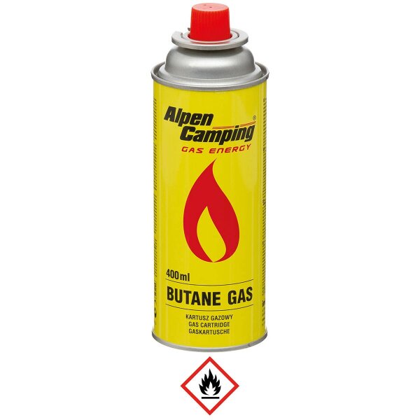 Alpen Camping Gaskartusche Ventilgaskartusche 400 ml / 227g Butan Gas