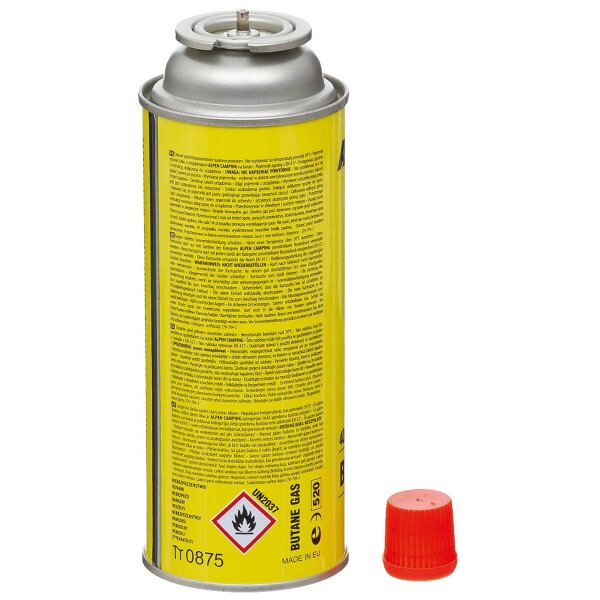 Alpen Camping Butagaspatroon – Set Van 6 Stuks, 400 Ml, Ideaal Voor Gasfornuizen, Campings En Branders, Veilig En Betrouwbaar