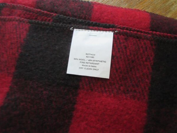 Wolldecke Buffalo Plaid Rot Kariert Camping Decke Biker Outdoor Sofa Couch