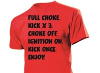 T-Shirt Full Choke Kick it Slogan Chopper Biker Bobber...