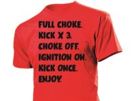 T-Shirt Full Choke Kick it Slogan Chopper Biker Bobber Cafe Racer