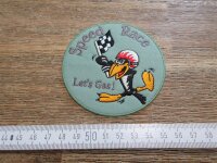 Patch Rabe Crow Speed Race Lets Gas! Nose Art Aufn&auml;her Flight Jacket