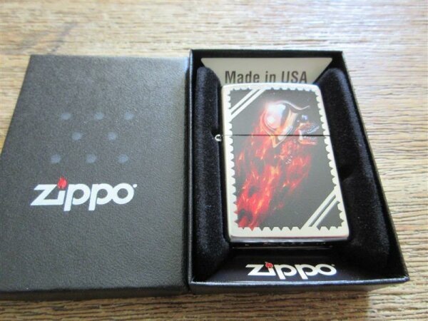 Zippo Lighter Steelhelmet Skull Burning Flames