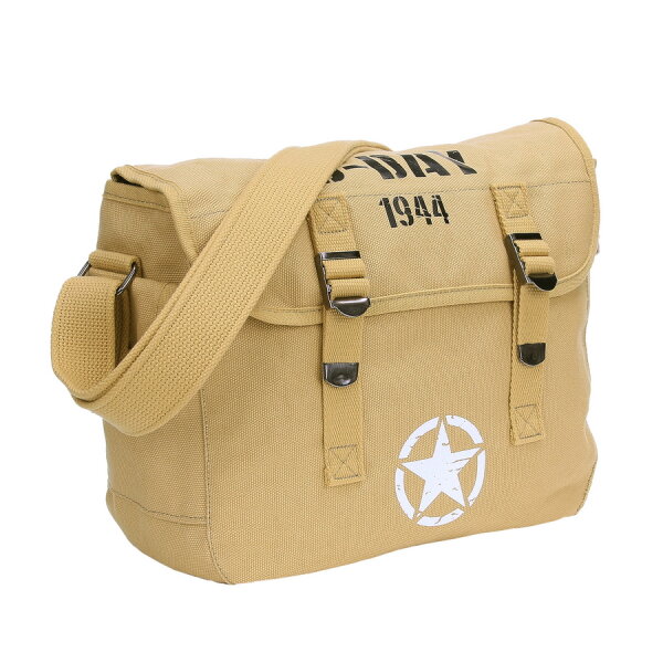 US Army Canvas Kampftasche Schultertasche Vintage WW2 D-Day 1944 Allied Star