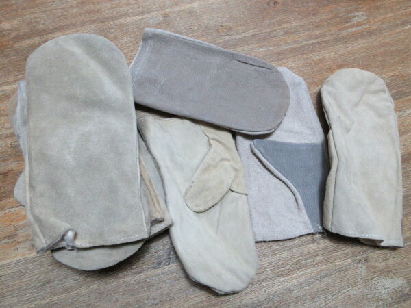 10x  True vintage leather gloves work Barrel Changing gloves mittens