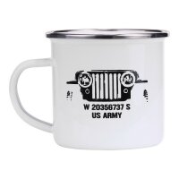 US Army Coffee Mug Enamel Truck Vehicle Id D-Day WWII