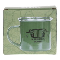 US Army Coffee Mug Enamel Oliv Vehicle Id D-Day WWII