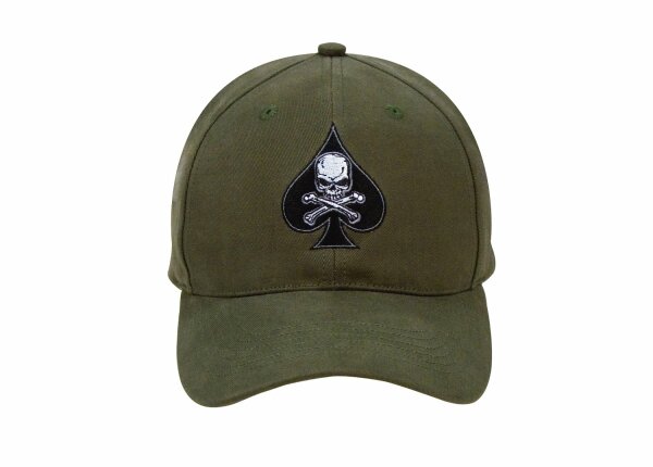 Deathcard Ace of Spade Skull Bones Low Profile Baseball Cap US Army