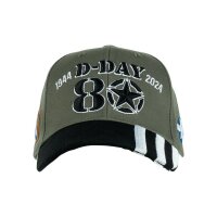 Baseball Cap US Arm D-Day Invasion Stripes Allied Forces Flag Patche 80 yrs
