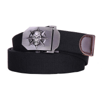 US Army Webbing Belt G&uuml;rtel Skull Star Buckle -130cm 35mm