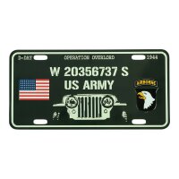 License Plate US Car Army D-Day  Flag 48 Stars 101st Airborne Operation Overlord