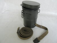 WK1 WWI Gasmaskendose + Beriemung Gasmask Can + Strap...
