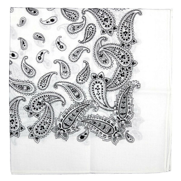 Halstuch Bandana Paisley Tuch Schal Headwrap Rockabilly Old School Weiß