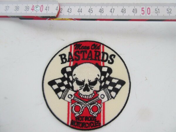 thumbnail image 2 of "Mean Old Bastards" Embroidered Iron-On Patch – Hot Rod Rat Rod Badge – Multicolor 2 of 5
