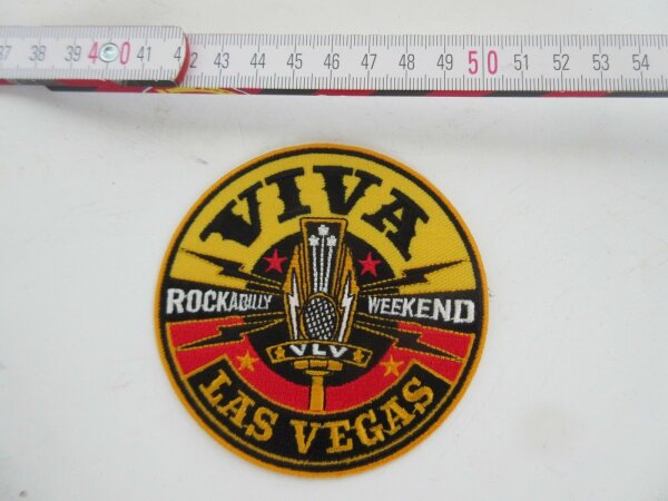 Patch Rockabilly Weekend Viva Las Vegas Vintage Gambling Nose Art V8 Hot Rod
