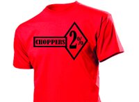 T-Shirt 2% Choppers Slogan Fun Motto Cafe Racer Biker Bobber Gelb M Grau
