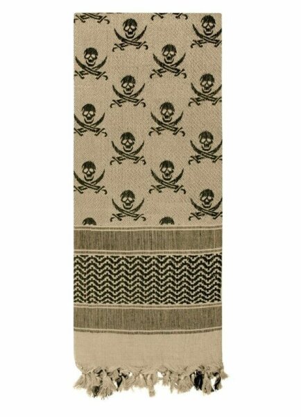 Plo Halstuch Schal Skulls Shemagh Tactical Desert Camo Scarf Sand Tan / Black