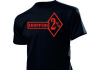 T-Shirt 2% Choppers Slogan Fun Motto Cafe Racer Biker...