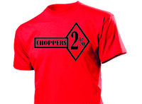 T-Shirt 2% Choppers Slogan Fun Motto Cafe Racer Biker Bobber Gold XXL Schwarz