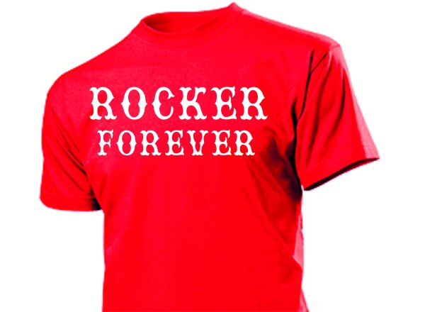 T-Shirt Rocker Forever Slogan Fun Motto Cafe Racer Biker Bobber Chopper