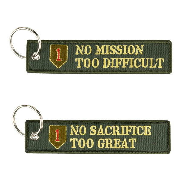 Keychain Red One No Mission too difficult US Army D-Day 3D PVC USAAF Airforce