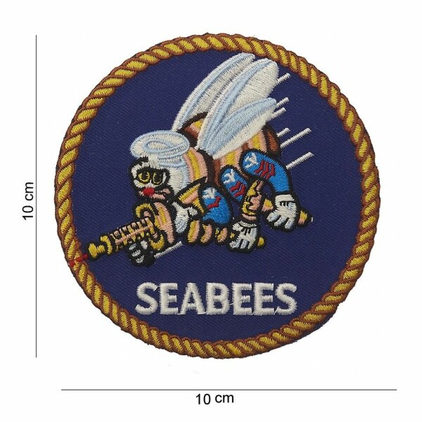 US Army Seabees Naval Construction Battalion Patch Aufn&auml;her WK2 WWII USMC Navy