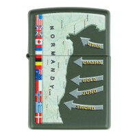 Zippo lighter D-Day Military Map Normandy