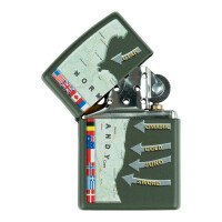 Zippo Sturmfeuerzeug D-Day Military Map Normandy US Army Allied Nations